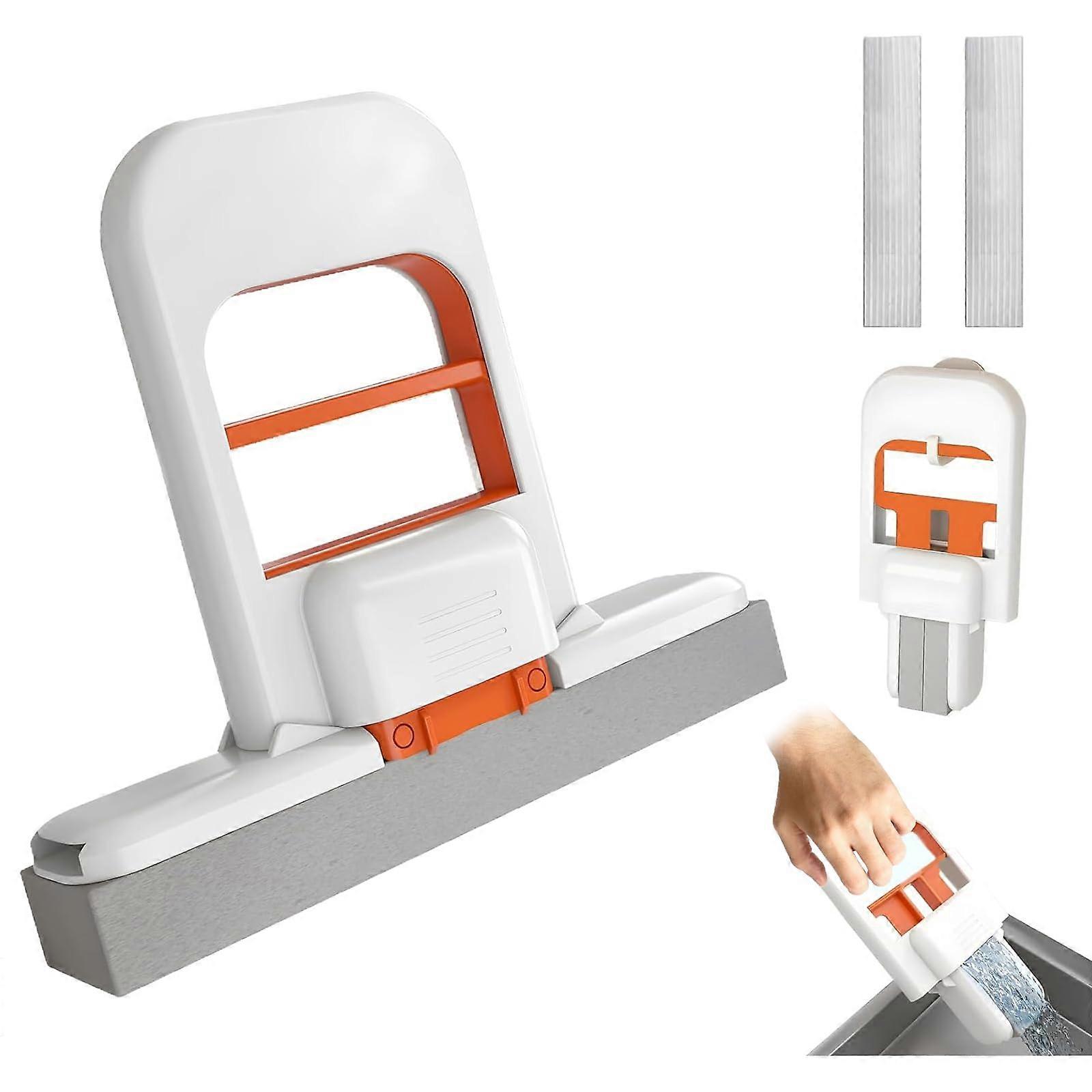 Mini Desktop Mop Foldable SelfSqueeze Design for Quick Spill Absorption and Small Space Cleaning (1PCS)