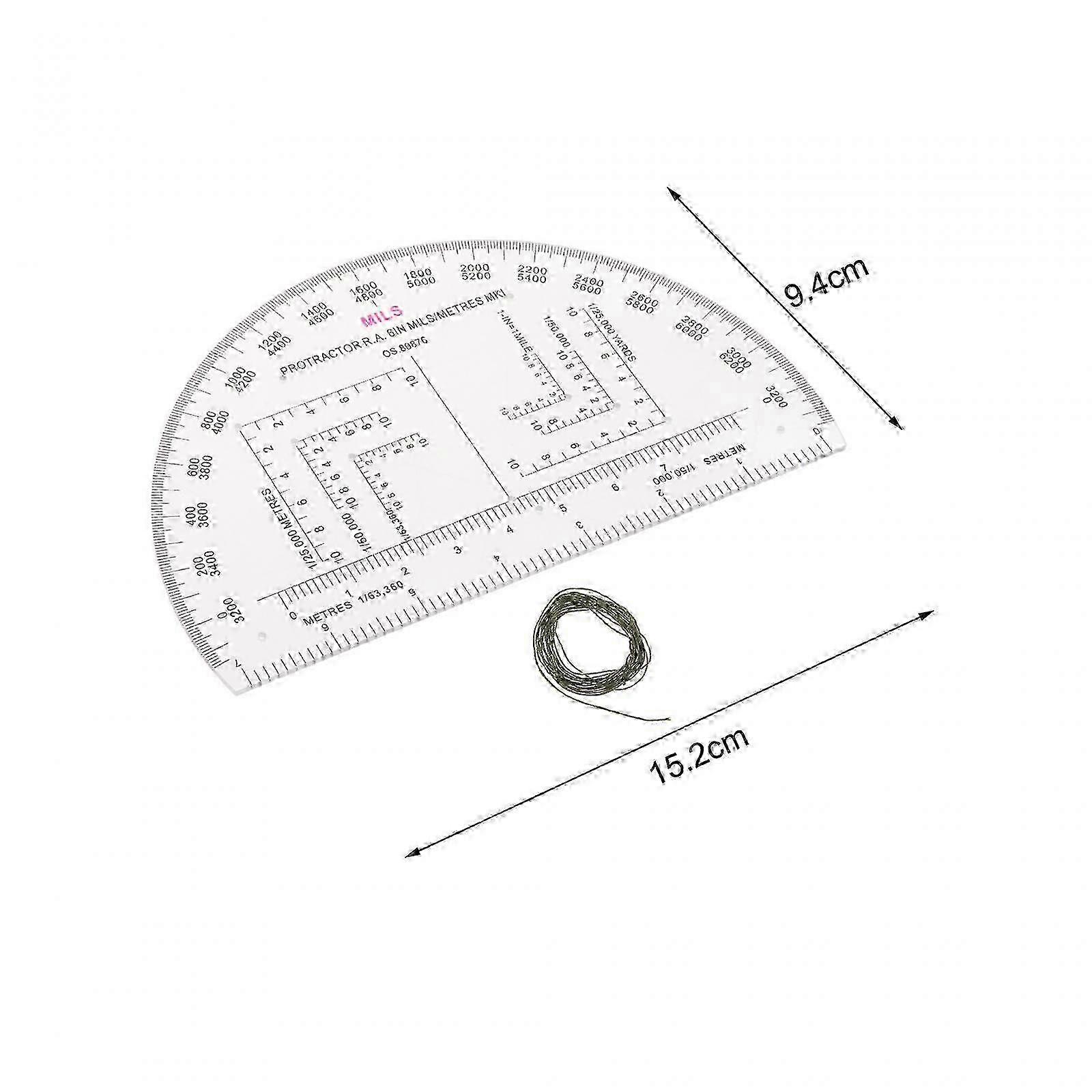 Durable Waterproof Protractor for Land Navigation