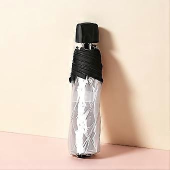 Clear Folding Umbrella, Portable Transparent Travel Umbrella for Rain, Lightweight Compact Umbrella for Women & Men, Windproof Waterproof Umbrella for