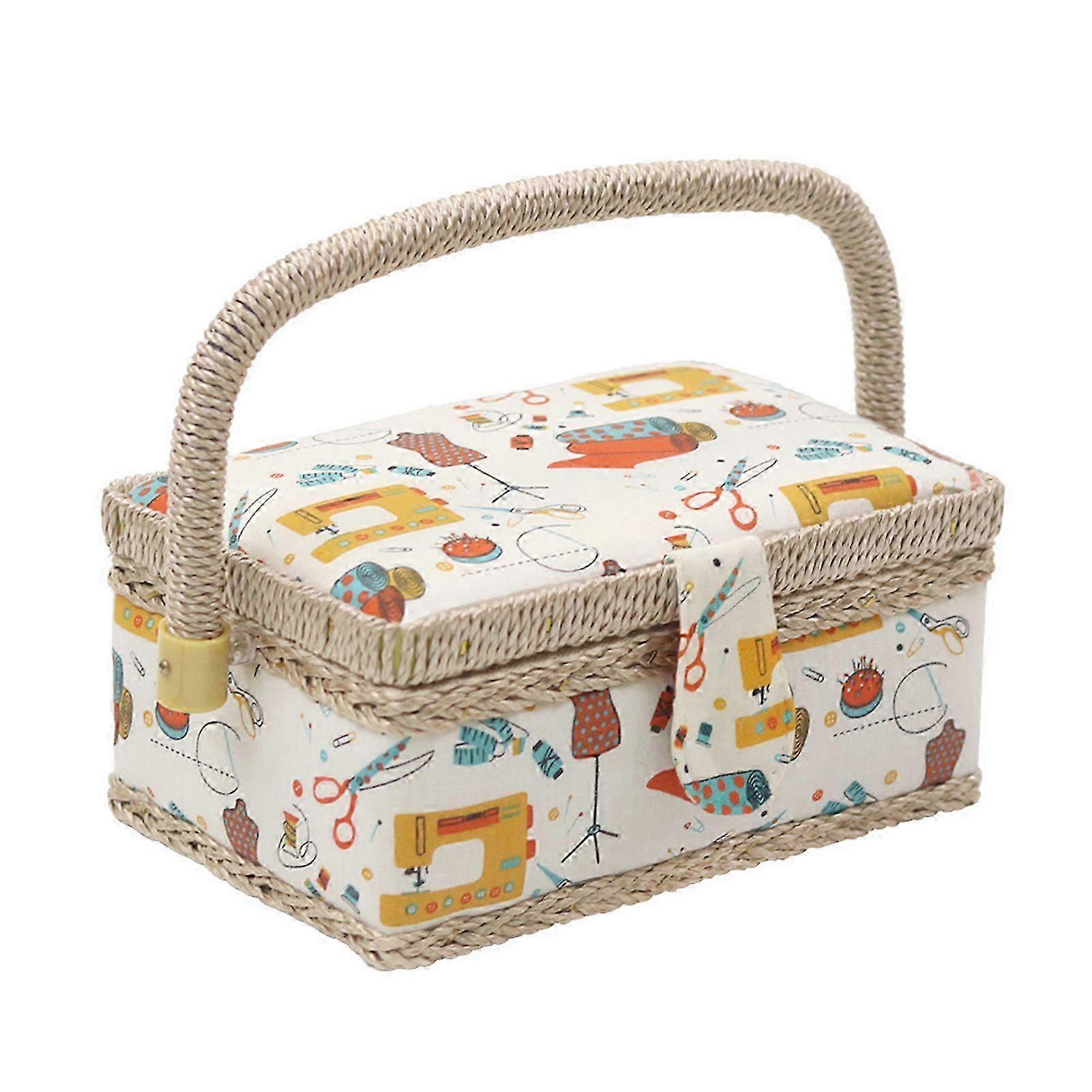 Portable Double Layer Sewing Accessories Basket