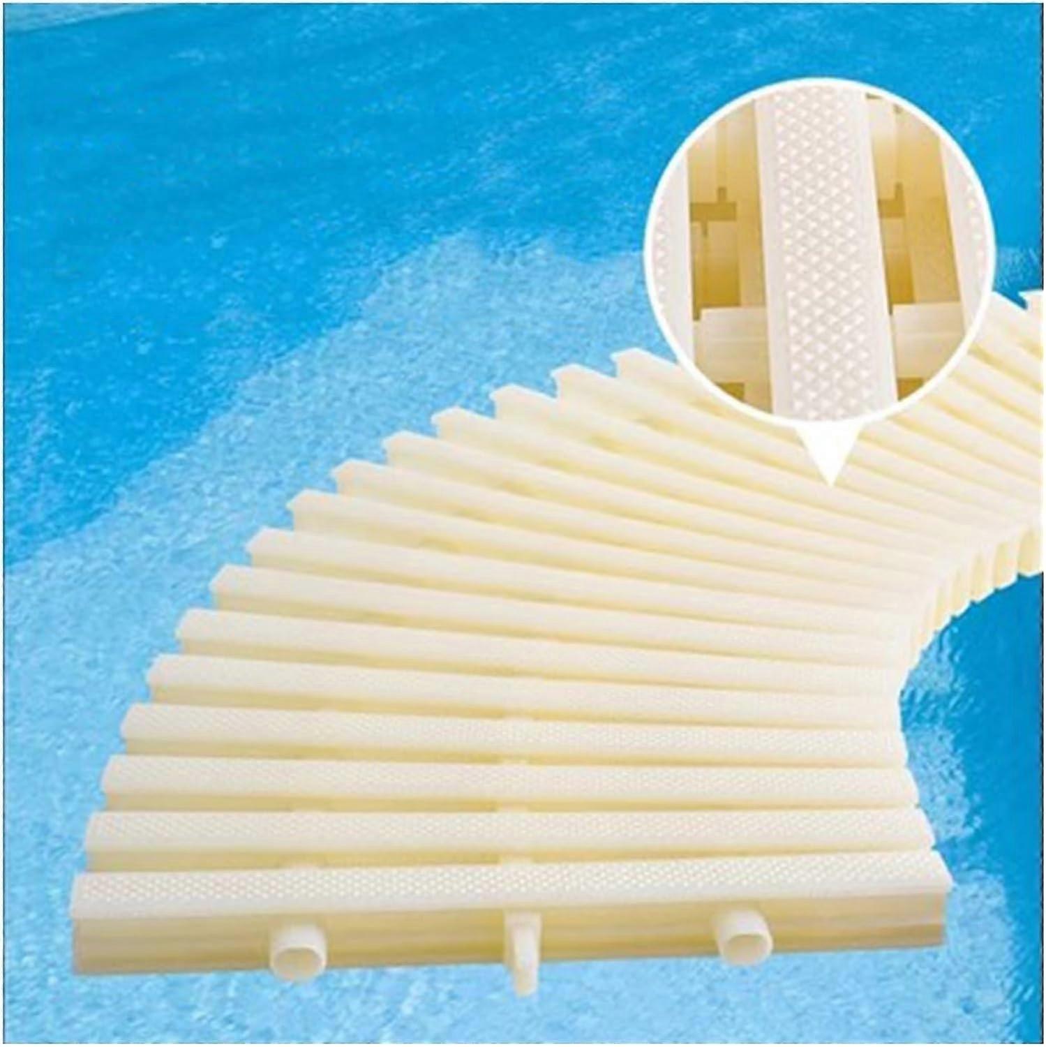 Swimming Pool Grating Plastic Drain Grate 11.8in Beige Rectangular Overflow Cover 6pcs Easy Install