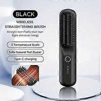 Rechargeable Portable Dual-Use Straight Hair Comb & Curling Iron, Compact for Travel, Overheat Protection for Dry Hair