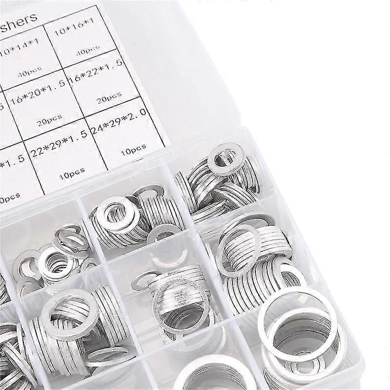 450 Pcs Aluminum Flat Washers, Sealing Ring Combination