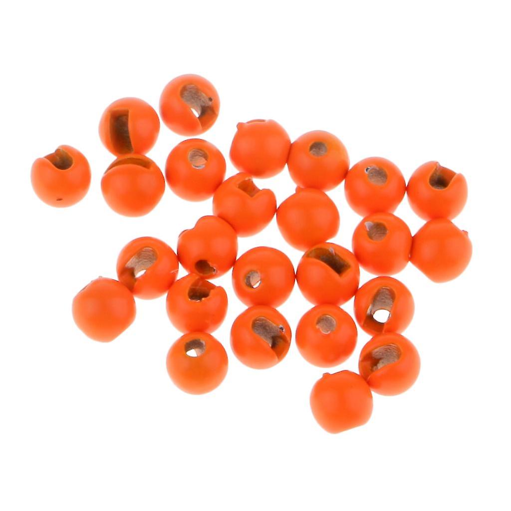 8x25st Slitsad volfram flugbindande pärlor Snabbt sjunkande nymfögon Orange