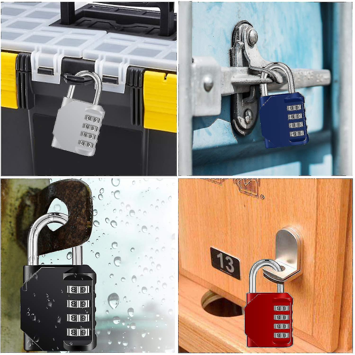 Combination Padlocks, 4 Digit Locker Padlocks For Gym Lockers, School ...