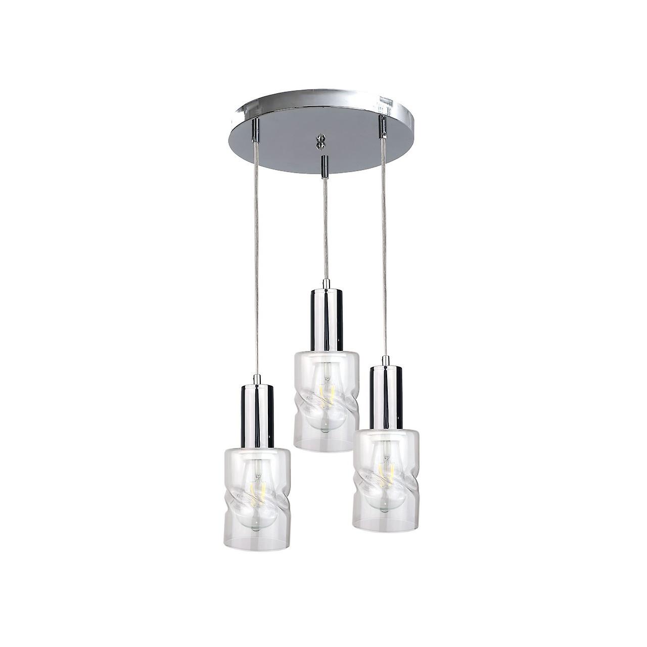 Keter Cross Cluster Pendant Ceiling Light Silver, 30cm, 3x E27