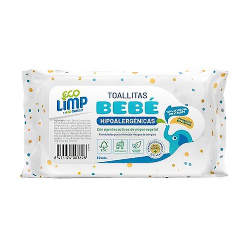 Dispersible baby wipes 60 units