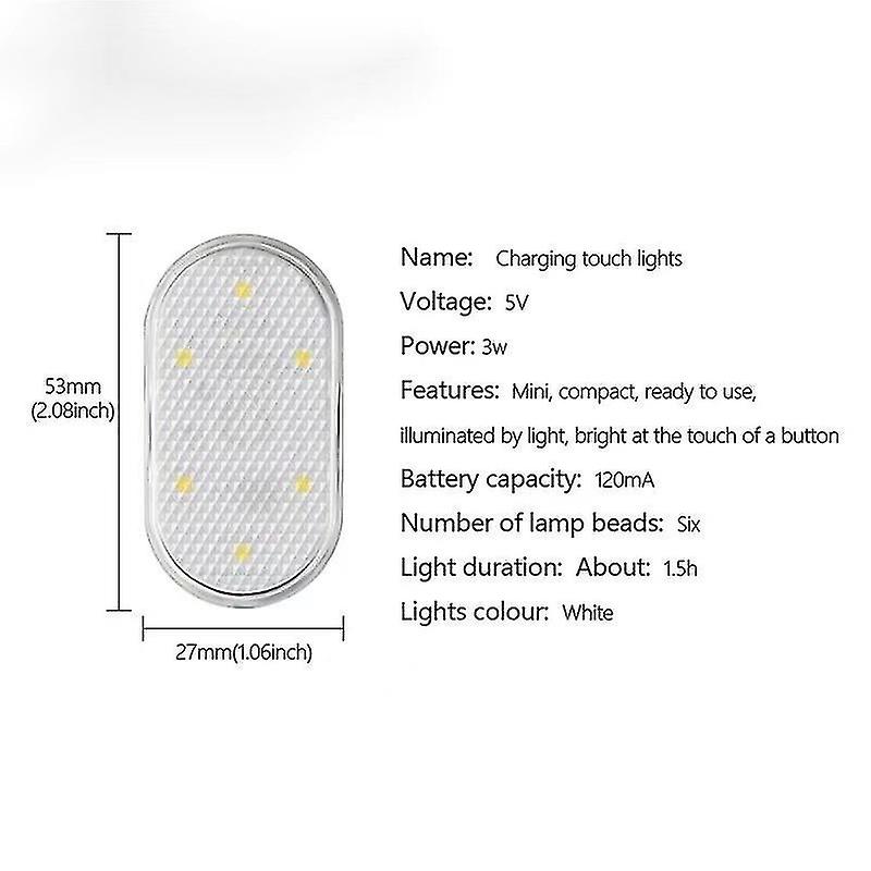 Usb Voiture Intérieur Lumière Ambiante Led Touch Lights Sans Fil Lumière Intérieure Voiture Pied Lumière Décoratif Ambiance Éclairage Lumière Lecture Lumière