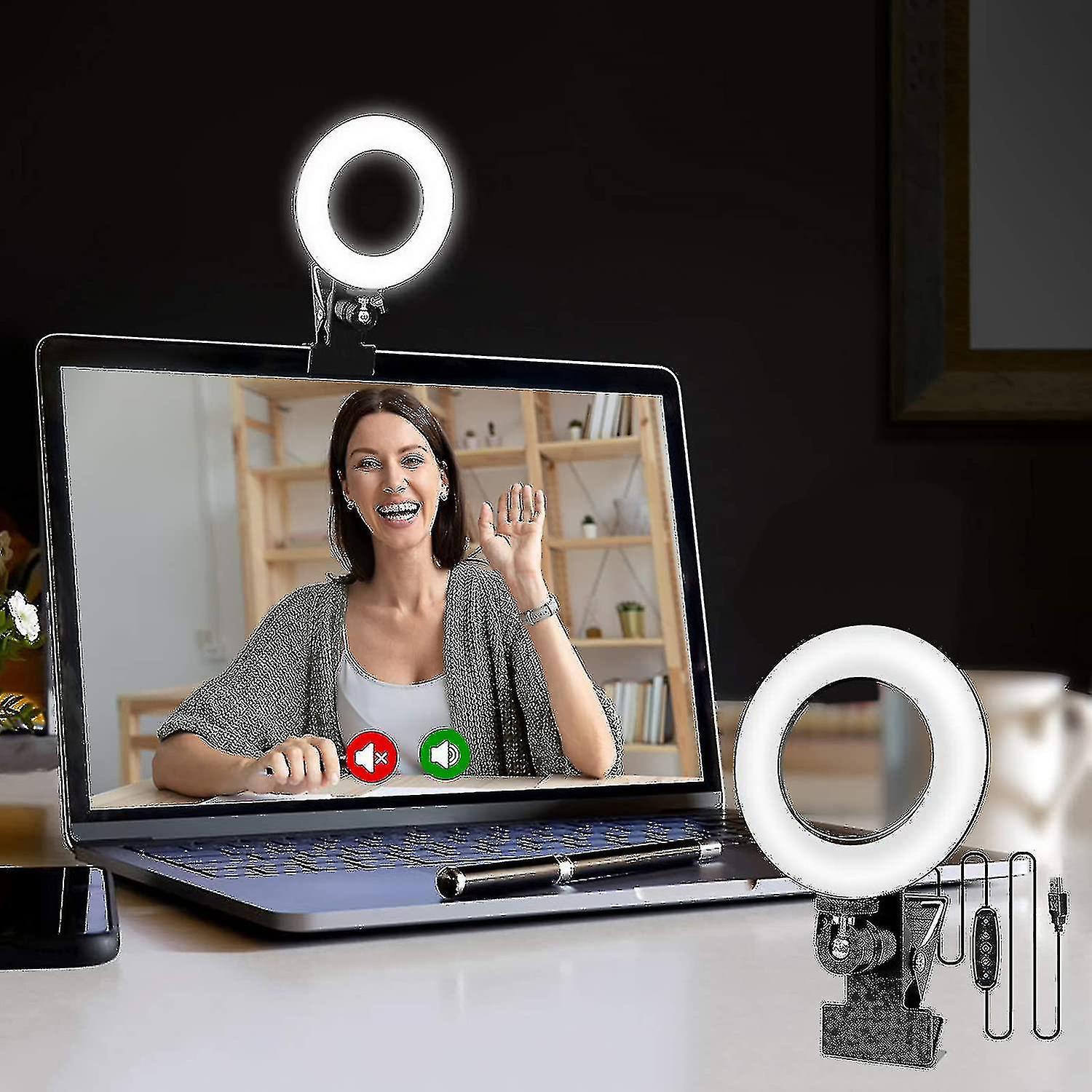 Video Conference Lighting Kit, Light Compatible With Monitor Clip On,compatible With Remote Working, Distance Learning,zoom Call Lighting, Self Broadc