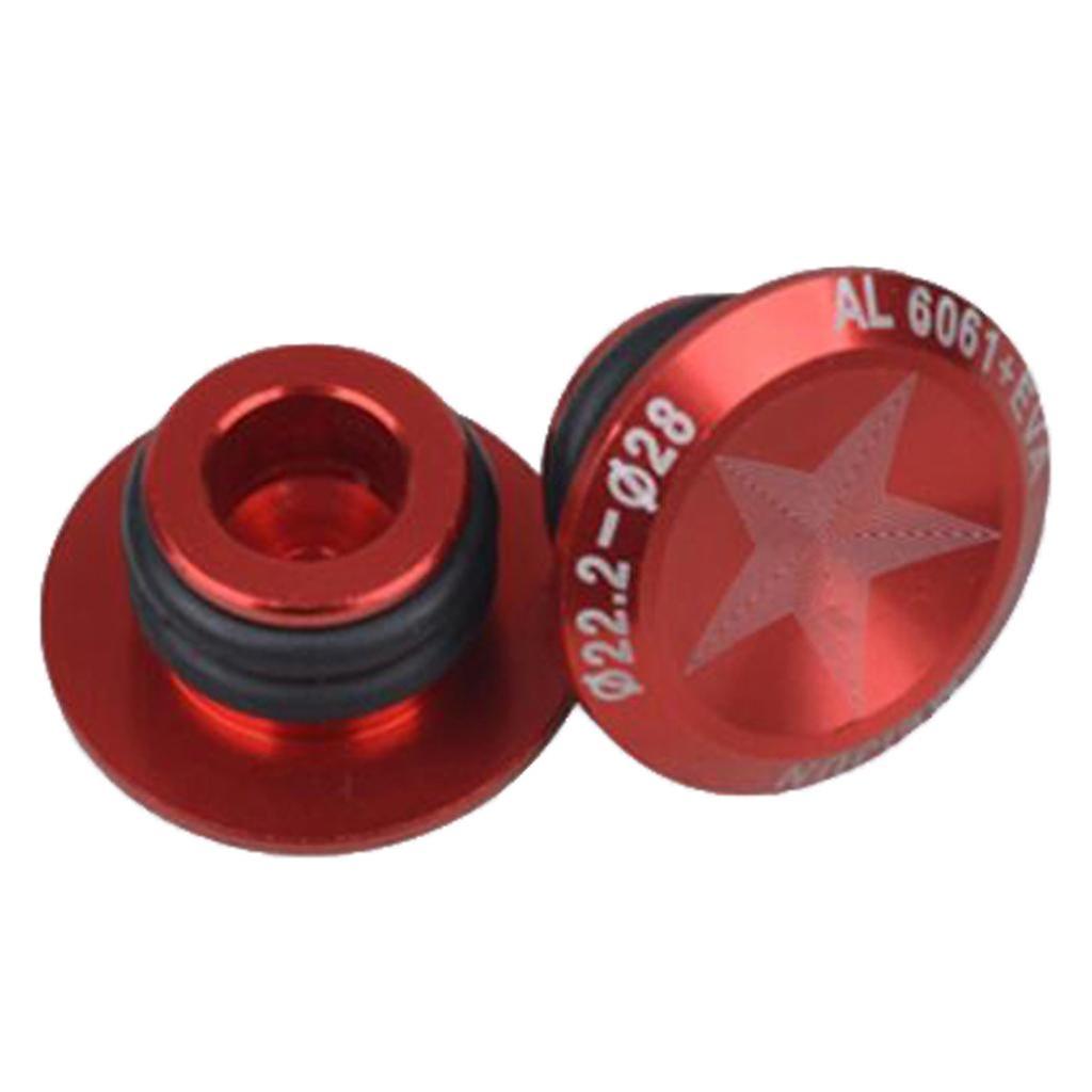 1 Pair Aluminum Alloy Bicycle MTB Handlebar Bar End Plugs Caps Set Red