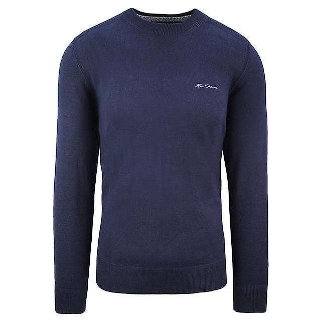 Ben Sherman Plain Sweatshirt Crew Neck  Navy Mens Pullover 0065706 17/NAVY