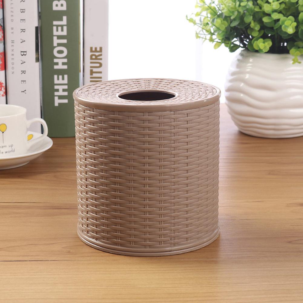 Stylish And Convenient Round Woven Tissue Storage Box For Office  School  And Home Use