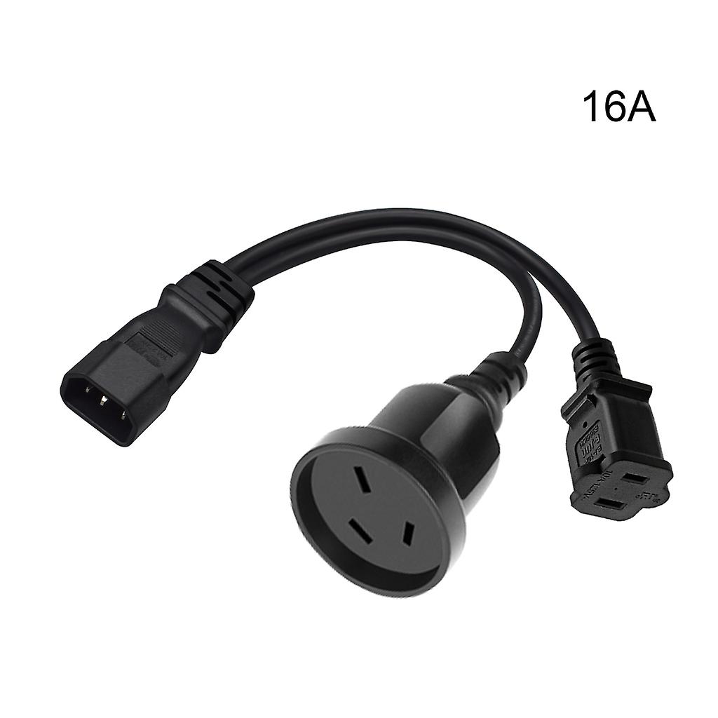 3-kolíkový konektor C14 na 1-15R + AU kábel adaptéra prevodník samec na samicu