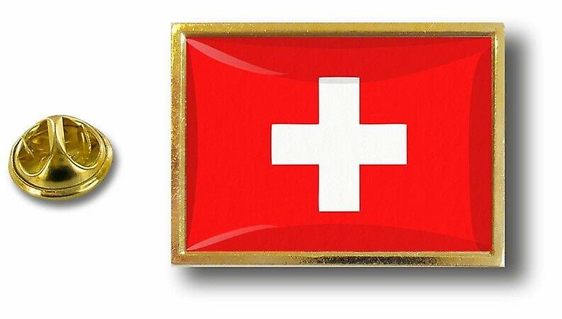 别针徽章 带蝴蝶夹的金属别针 瑞士国旗 瑞士
