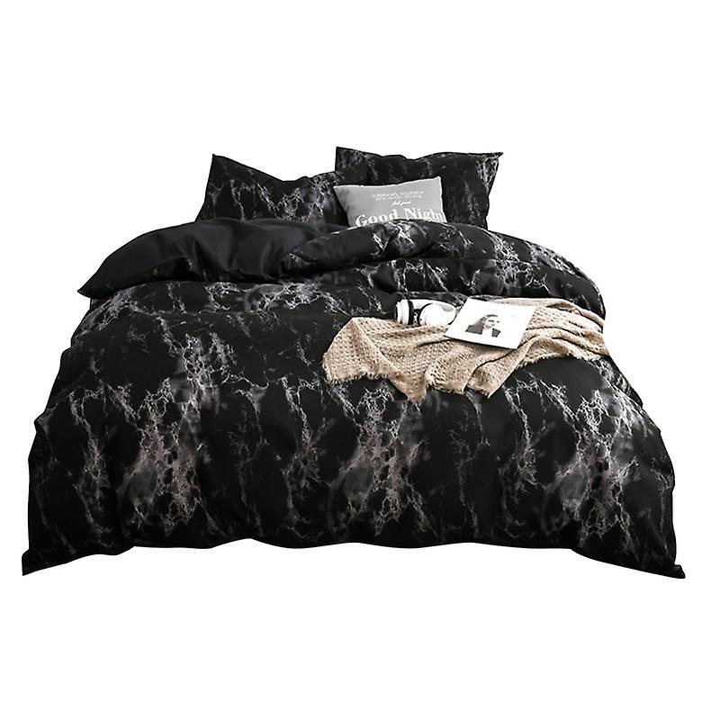 1 Set Bedspreads Skin-friendly Marble Pattern Polyester Duvet Cover with Pillowcase Bedding Comforte