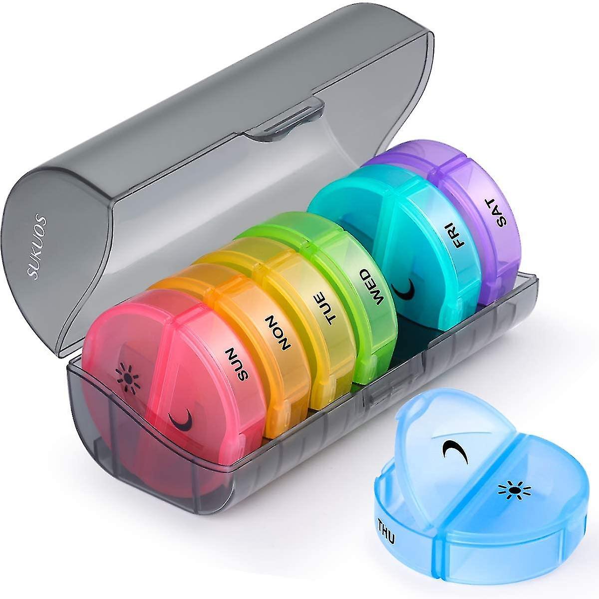 Daily Pill Organizer,weekly Am-pm Pill Box,7 Day Pill Boxes