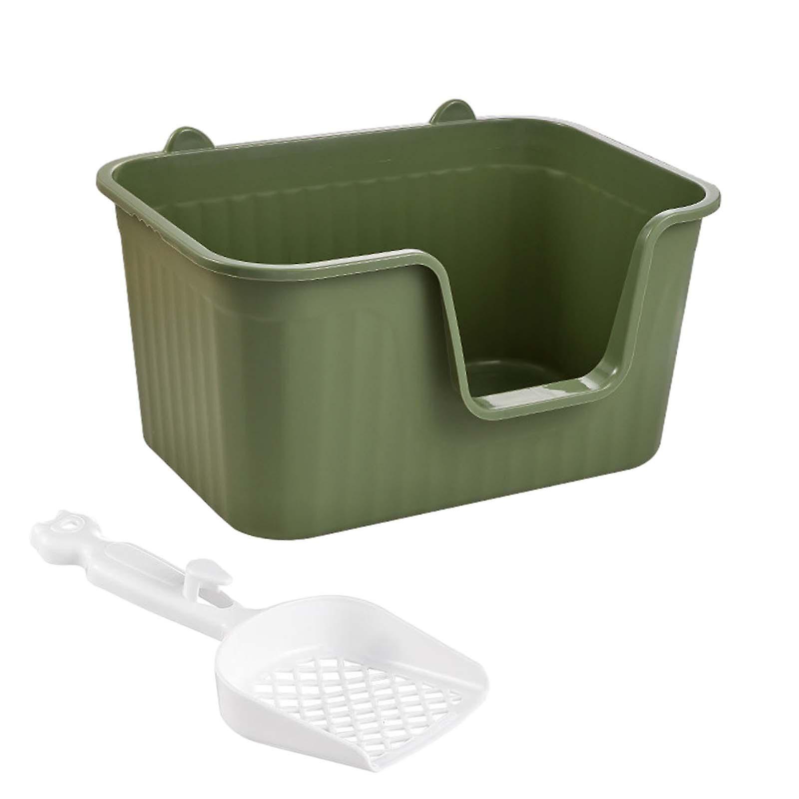 Open Top Pet Litter Tray Durable Cat Sand Box Kitten Toilet Cat Litter Basin Xl Yellow