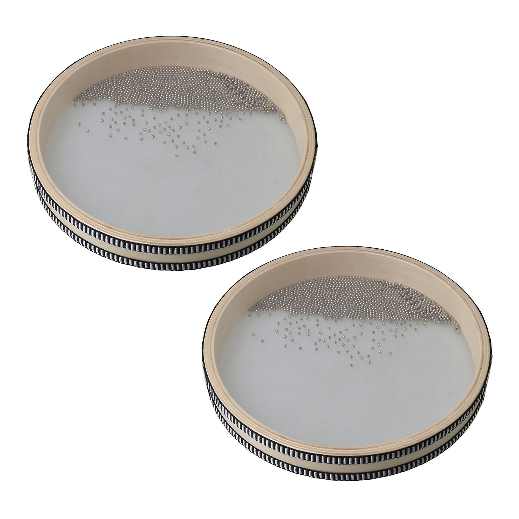 2PCS Wood Wave Bead Hand Drum 9.96inch Ocean Sound Percussion Instrument
