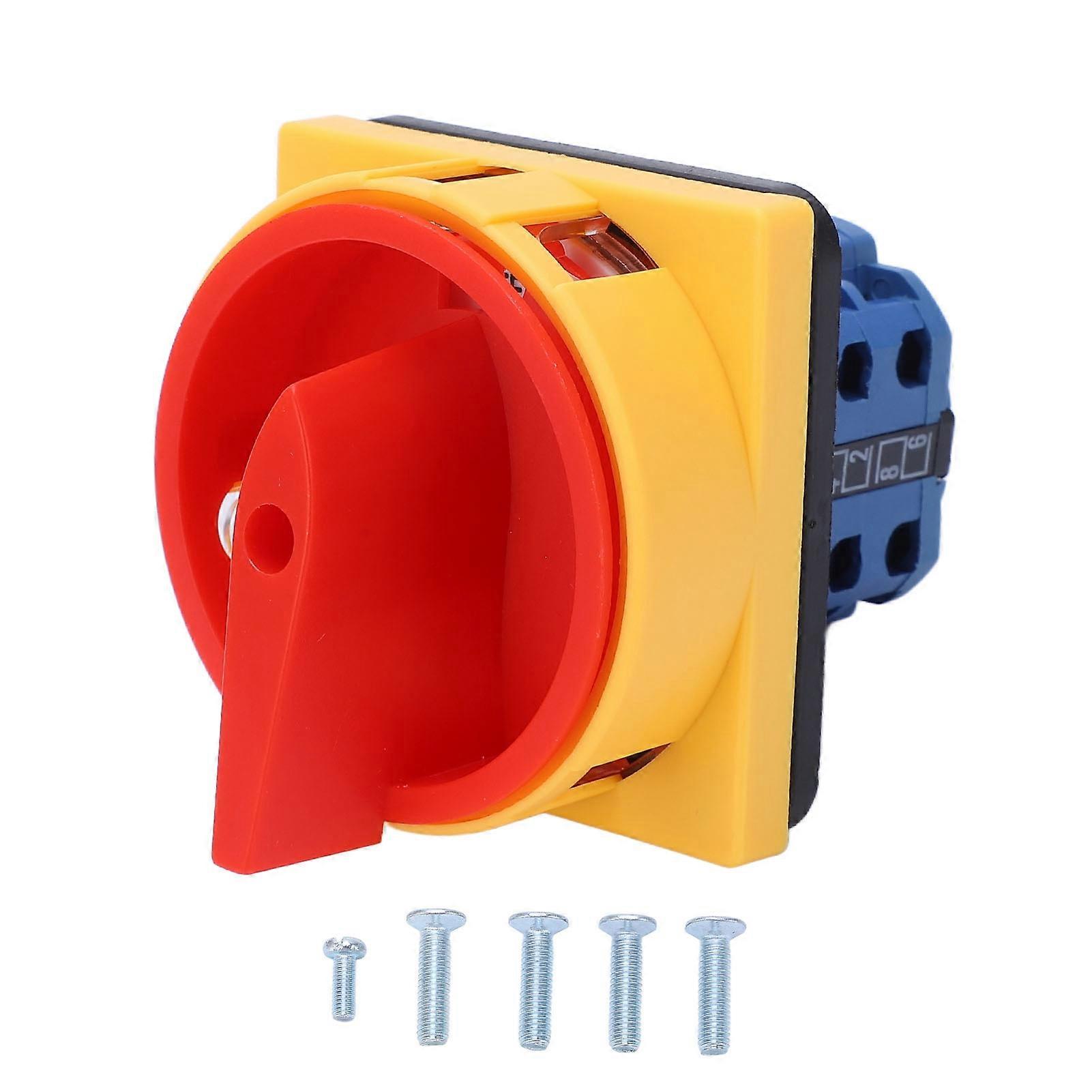 Rankomu Universal Changeover Switch Rotary Cam Changeover Switch Universal Selector Power Cut Off Switch DC 240V AC 440V 20A