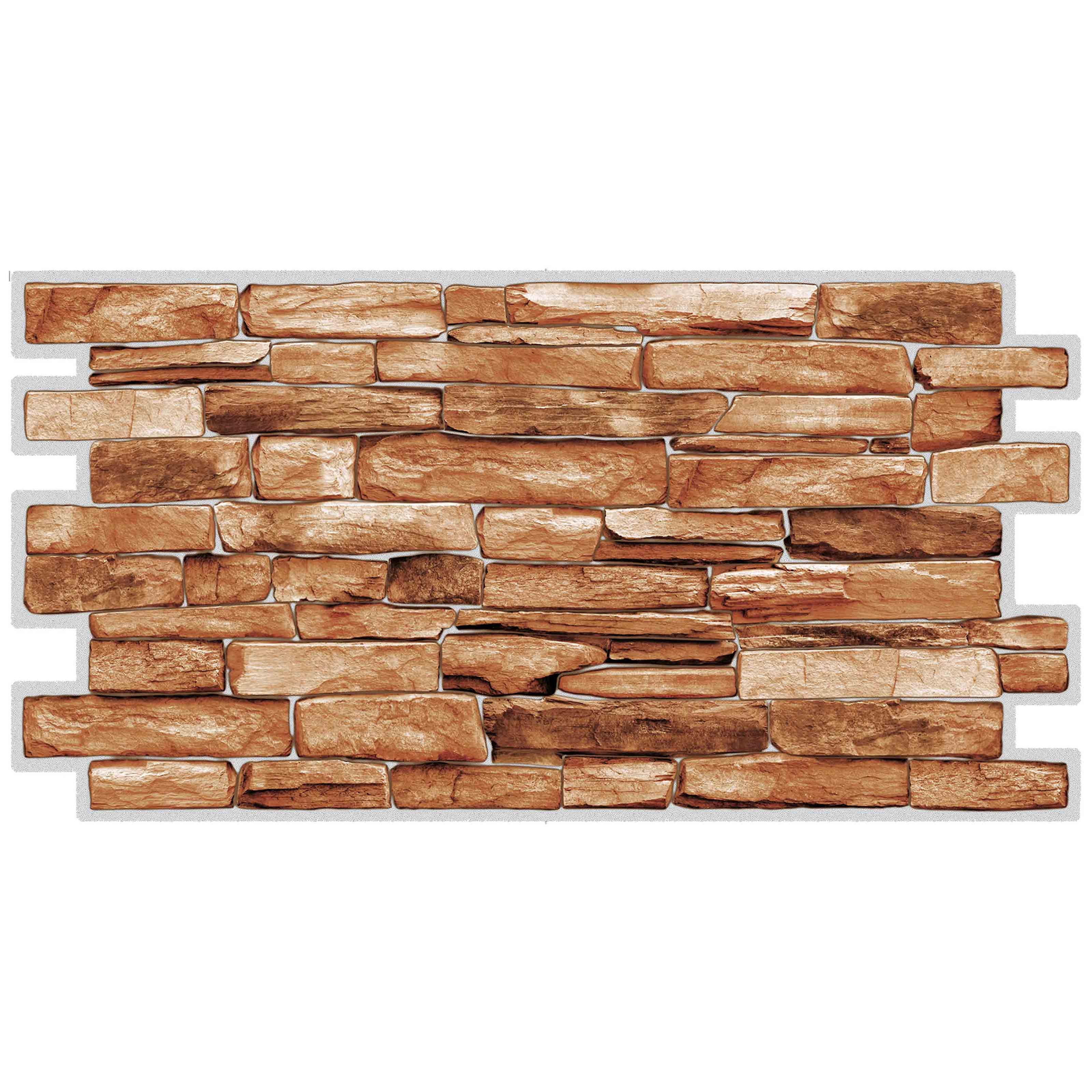 3d Panels Realistic And Insulating Red Stone Slabs Effect PVC Wall Cladding.