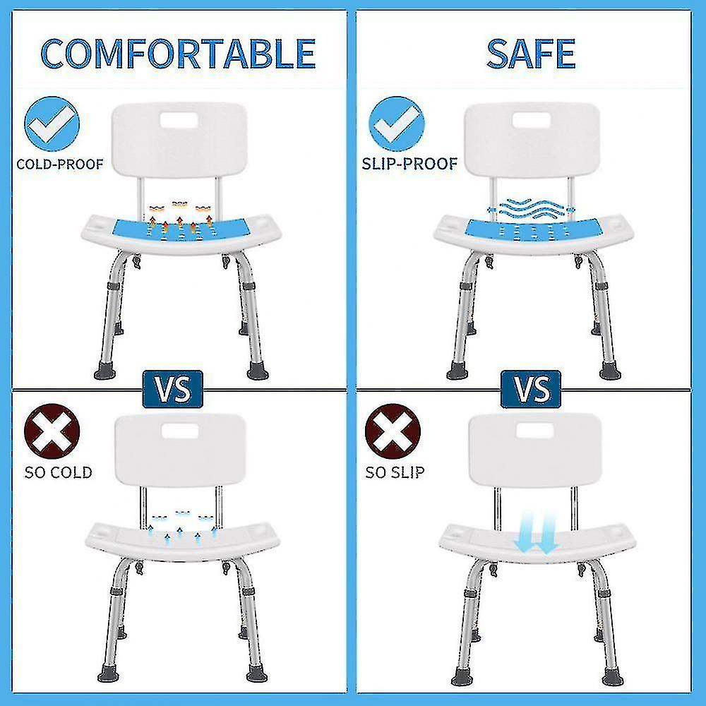 Non-slip Elderly Folding Bath Chair Cushion Bathroom And Shower Chair ...