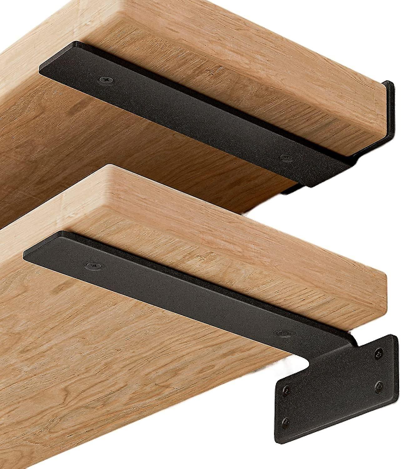 Floating Shelf Bracket 10 Inch, Style Invisible L-Shelf Bracket, Heavy Duty Cast Iron 1/5 Inch Metal