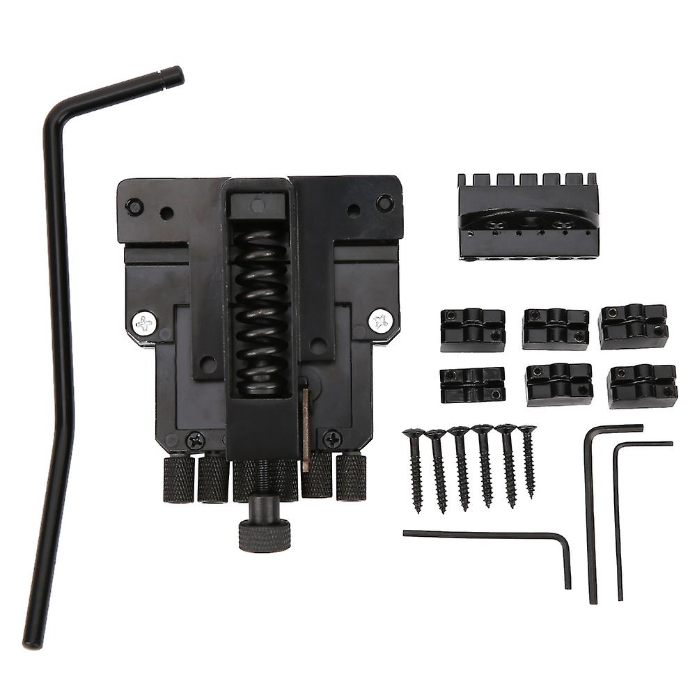 Headless Electric Guitar Bridge 6 String Saddle Tailpiece Set with Wrenches Accessories