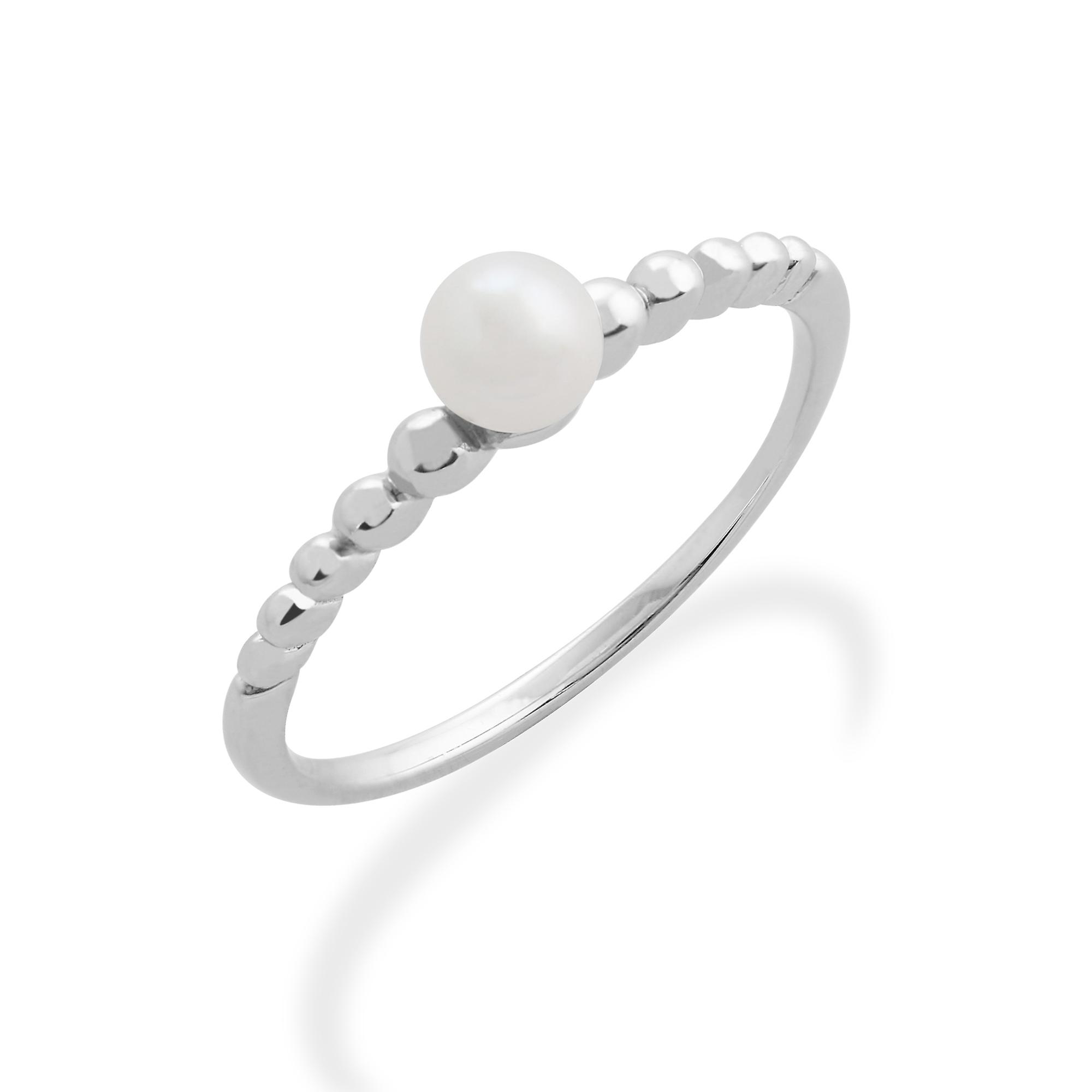 Essential Round Pearl Stack Ring in 925 Sterling Silver 271R019801925