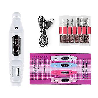 Electric Nail Drill Machine Professional Nail File Kit For Acrylic Nails  Pedicure Tool White