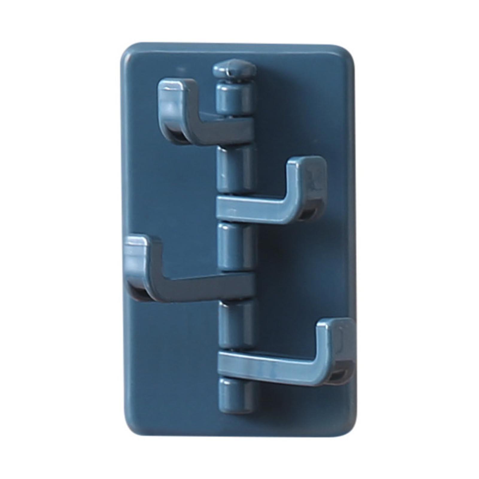 Adhesive Wall Hooks Firm Paste Multipurpose Long Lasting Hanging Sticky Hooks for Dormitory Kitchen Bathroom Dark Blue