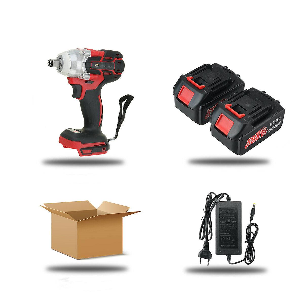 588Vf 2 In 1 Electric Cordless Brushless Impact Wrench Driver Socket Screwdriver