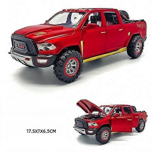 1/32 Ram TRX Pickup Car Model Sound and Light Pull Back Diecast Toys Vehicles Collectible Childrens Metal Toy Car Gift