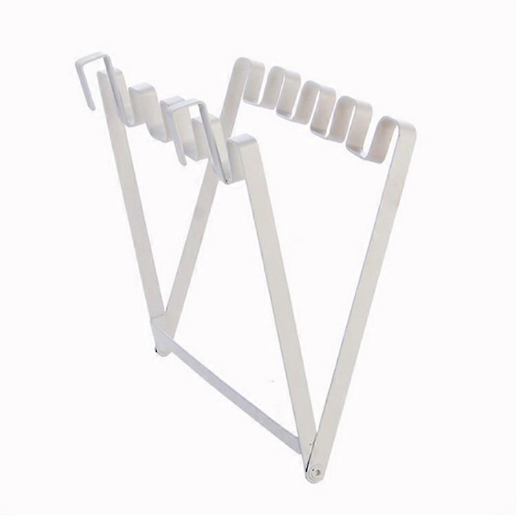 Household Kitchen Multi-function Folding Garbage Rack Wrought Iron Garbage Bracket Bathroom1 piecewhite