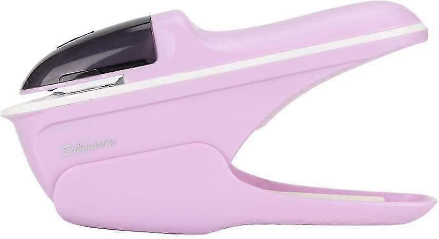 Stapler - Abs Stapleless Stapler Book Paper Stapleless Stapler Hand Binding One Hand Tool(purple)