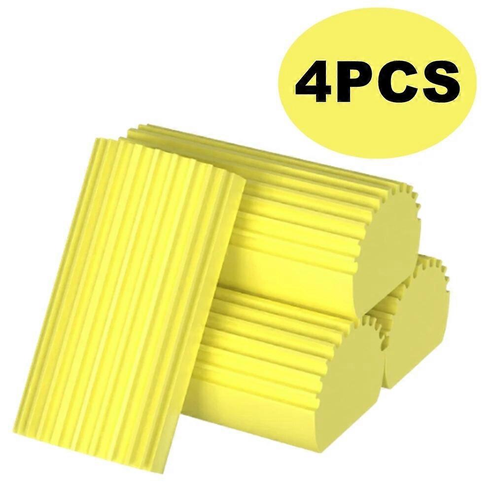 4PCS Wet Cleaning Duster Yellow Sponge Powder Dust Catches Clean Magic Cleaning Wipes Damp Clean Duster PVA Sponge Cleaning FN9U3651