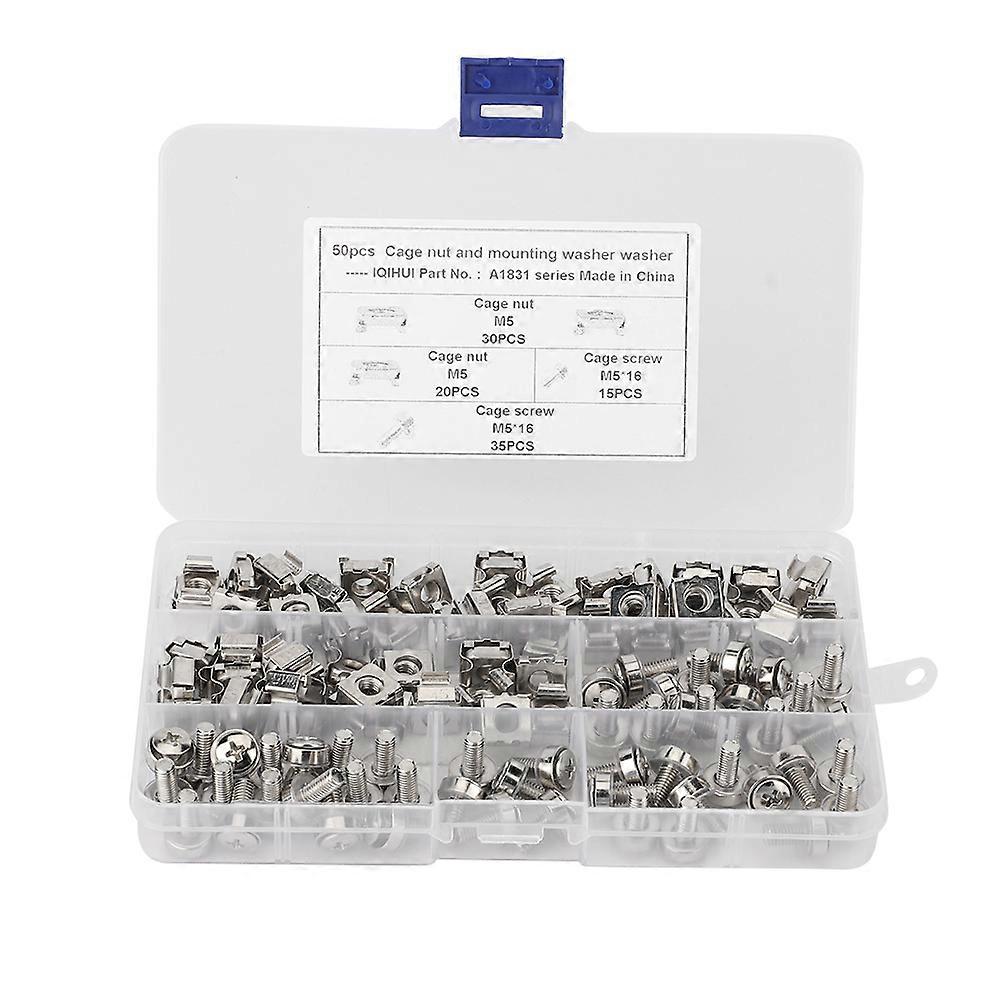 M5 Cage Nuts Hardware Mounting M5*16 Screws for Quadrate Hole Frame Vehicle E2U911