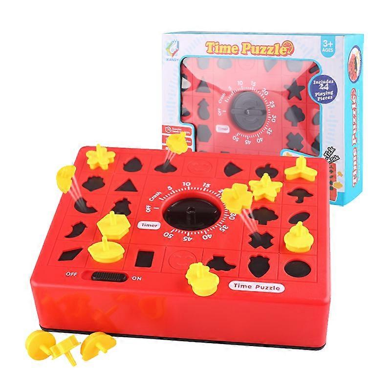 Kid Timing Time Matching Jigsaw Toys Board Game Shape Cognition  Logical Thinking Training Parent-child Interactive Toy For Gift
