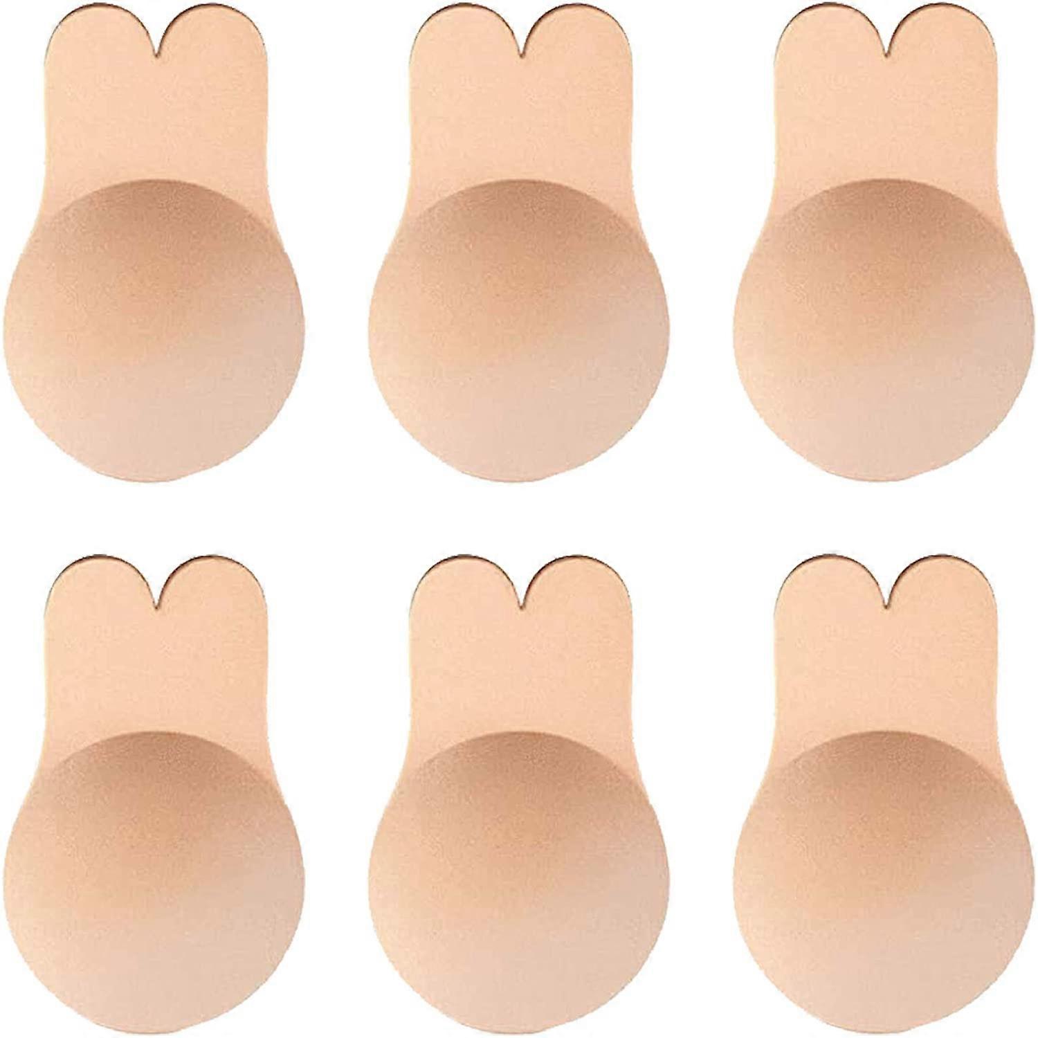 Sunrain 3 paires soutien-gorge adhésif, réutilisable sans bretelles self silicone push up invisible sticky nipple Cov