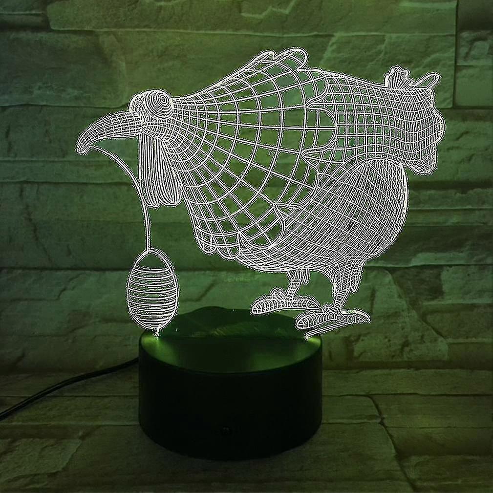 hen 3d led night light kids bedroom table lamp