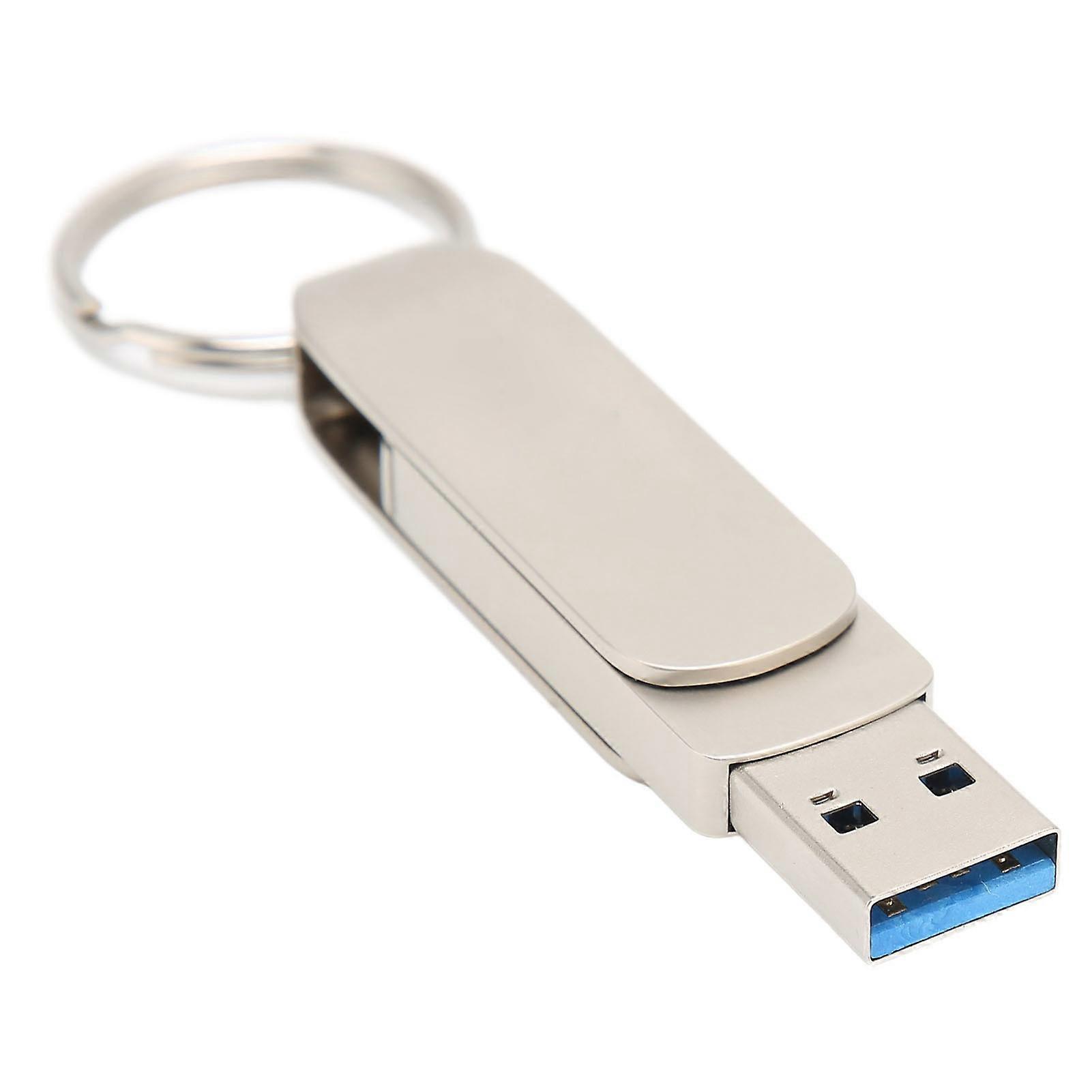 Key Chain Flash Drive 2 in 1 OTG USB3.0 TO USB C Mobile Phone Computer Dual Purpose 360 Rotation U Disk64GB