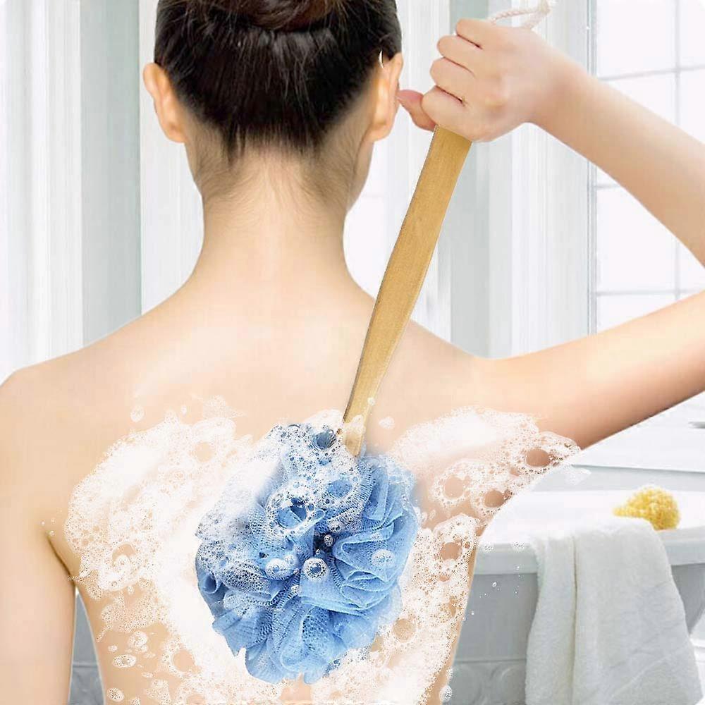Bâton de luffa, éponge de douche, éponge de bain avec poignée