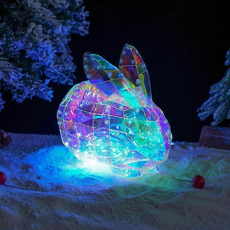 Luminous Colorful rabbit USB Valentine'S Day Gift Led Ornaments Room Decor Glowing bunny Christmas Decoration Children'S Day Gif Motor Vehicle Lightin