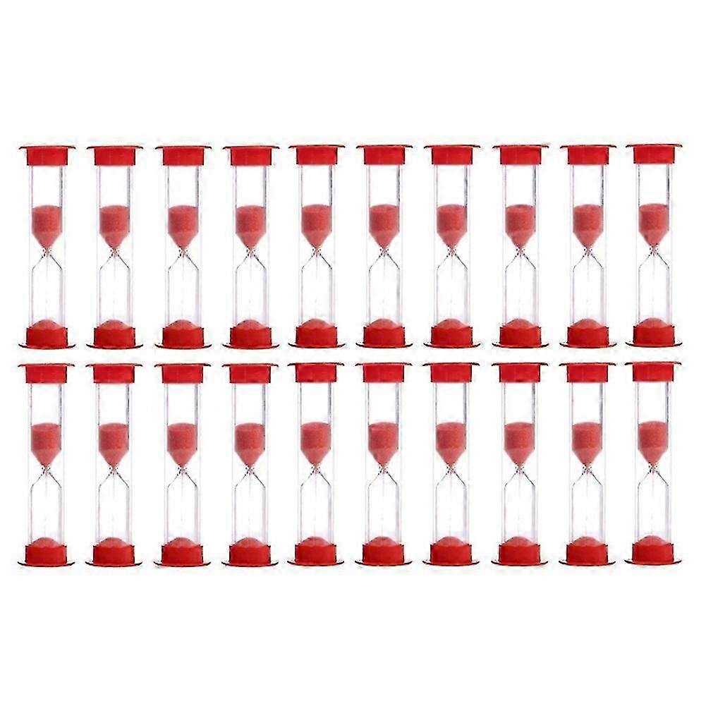 30 Sec Sand Timer Hourglass Sandglass Clock Countdown Bulk Toy Set Kids Games Pack of 20 (Red Sand)