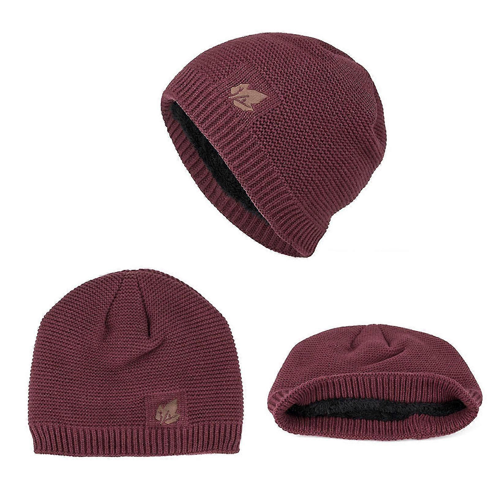 Winter Daily Baggy Skull Cap Maple Leaves Hat With Comfortable Plush For Cold Weather Head Warmer Accessories