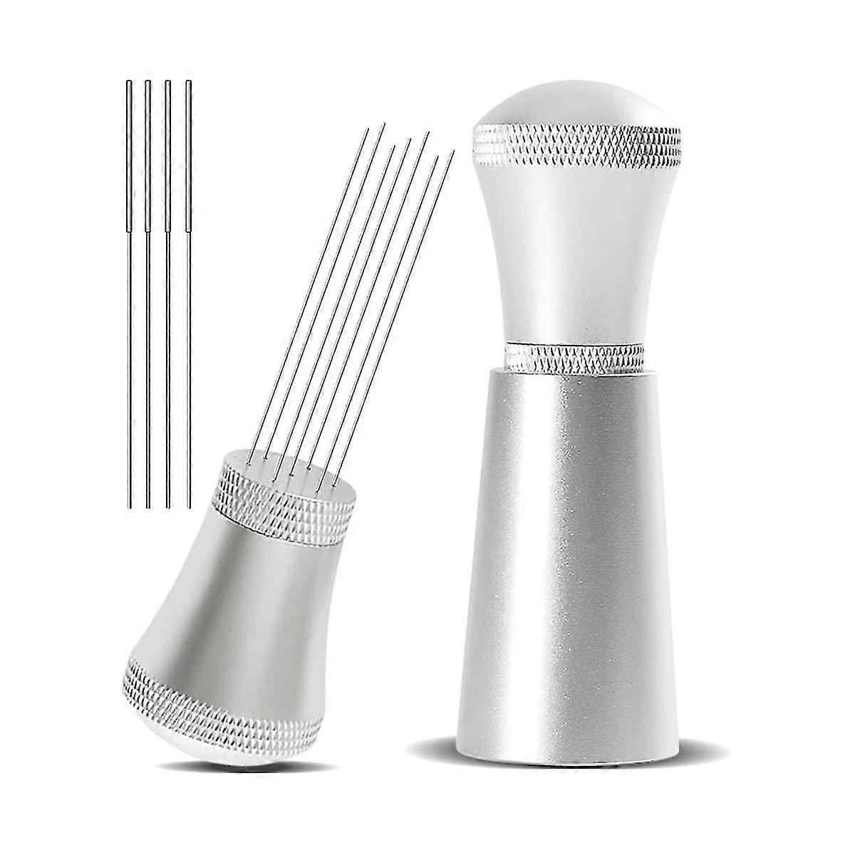 Alloy Coffee Distributor Stirrers With Stand,0.3mm Thick Stainless Steel 7 Needles Tool Espresso Di