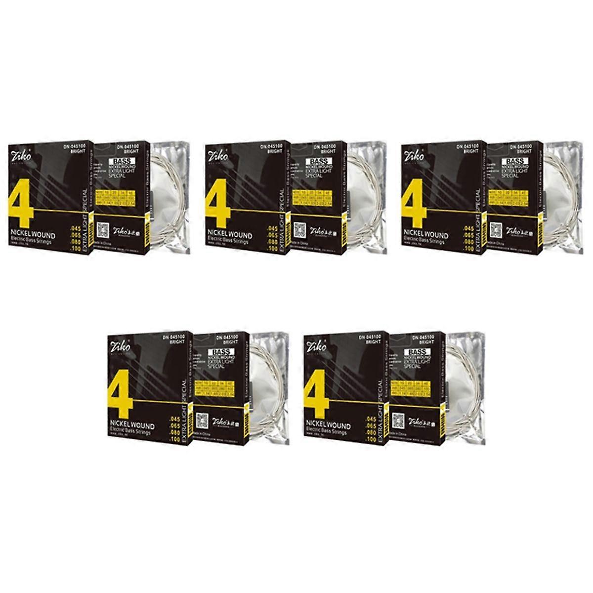 5X Electric Bass Guitar 4 String Bass Guitar Strings 6 Nickel Would Professional Strings -045100