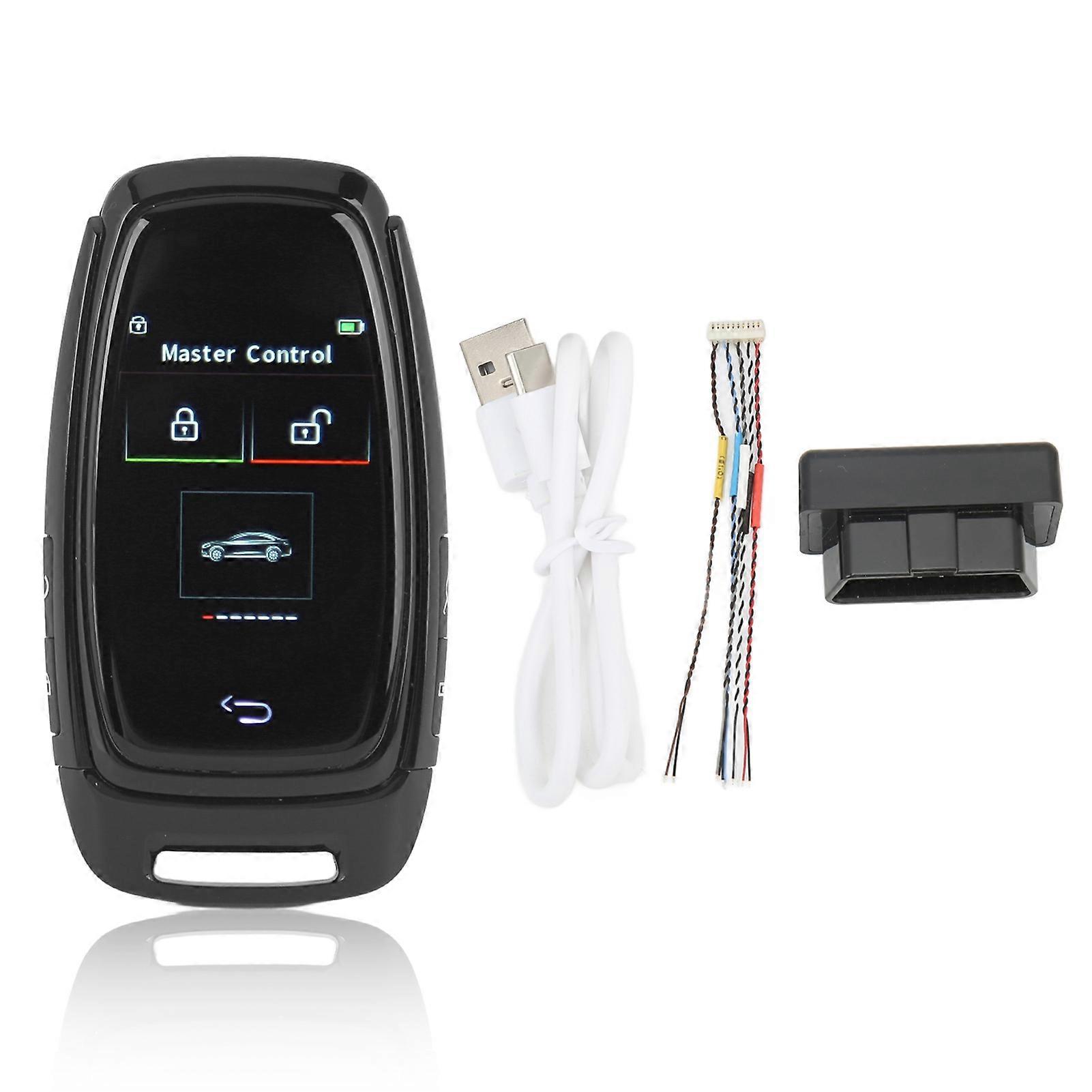 Car Smart LCD Key Touch Screen Bluetooth 5.0 Connection Keyless Entry Smooth Touch for One Button Start Models Black