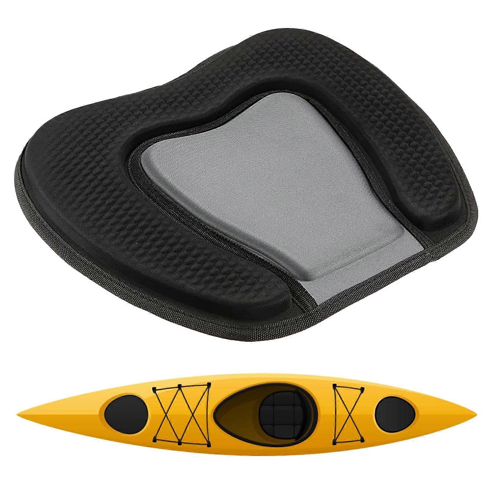 2 Cuscini Per Kayak In EVA - Morbidi E Impermeabili Per Sedile Barca O Pesca (38x32 Cm, Nero/Grigio) - Foto 4