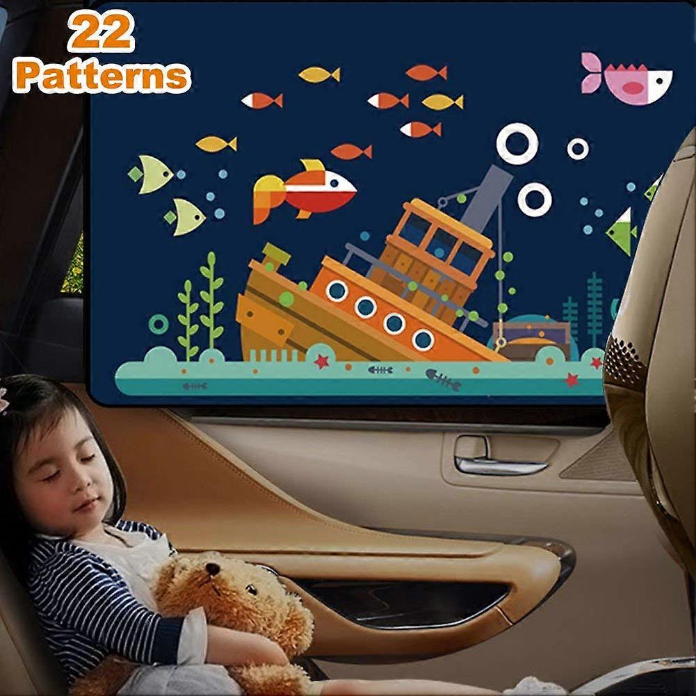 Selbstklebende Auto-Jalousie - Auto-Sonnenschutz für Kinder, Haustiere und Erwachsene zum Schutz vor UV-Strahlen inkl. Autozubehör-2er-Pack