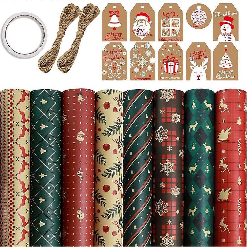 8 Sheets Gift Wrapping Paper,for Christmas Birthday Party Wrapping Paper Papers, Gift Wrapping Pape